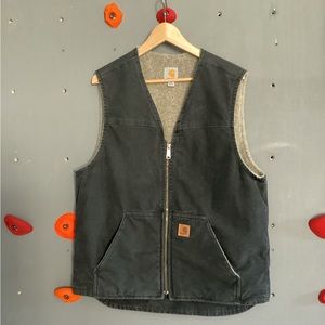 Carhartt Washed Duck Sherpa-Lined Vest Size L Tall Men’s